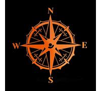 Erreinge Autocollant Prespaced Fluo orange 20cm - Compass Rose Dei Venti Bateau Sea - décalque de vinyle autocollant Decal mural pour ordinateur portable Auto Moto Casque Camper