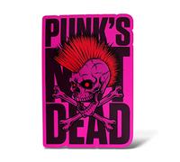 Erreinge® Autocollant rose fluo 20 cm Punk's Not Dead Sticker imprimé pour voiture, moto, mur, pare-chocs, ordinateur portable, coffre de vélo.