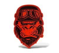 Erreinge® Autocollant Rouge Fluo 20 cm Gorilla Autocollant imprimé pour Voiture Moto Mur Pare chocs Ordinateur Portable Bagages Vélos
