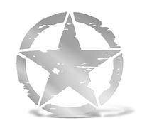 Erreinge Autocollant US Army Military Silver Star Schriftzug En PVC Compatible Pour Auto Moto Camper Jeep Renegade 4X4 Suzuki - 30 cm