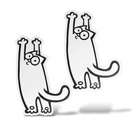 erreinge Sticker Chat Shaped Autocollants JDM Dub Tuning in pour PVC Mural Sticker Mural Casque Auto Moto Camper pour Ordinateur Portable - 15 cm