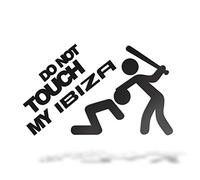 Erreinge Sticker Compatible pour Seat Ibiza Dub Do not Touch My Tuning Jdm Noir Schriftzug En PVC pour la voiture fenêtre de lunette arrière - 12 cm