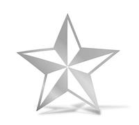 Erreinge Sticker Prespaced Argent 12cm - Star Star - Sticker Decal Mural décalque de vinyle portable Auto Moto Casque Camper