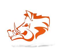 Erreinge Sticker Prespaced Fluo orange 15cm - sanglier gauche Off Road 4X4 - décalque de vinyle autocollant Decal mural pour ordinateur portable Auto Moto Casque Camper