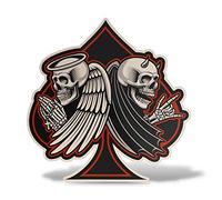 Erreinge X2 Autocollant en forme de 12cm - Ace Of Spades Skull Anges - Sticker Decal Mural décalque de vinyle portable Auto Moto Casque Camper