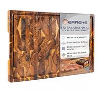 Erreke Planche en Bois de Teck Naturel End Grain, 58x38x3,2 cm, Très Grande