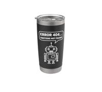 Erreur 404 Emotions Not Found Funny Sarcastic Robot Gobelet isotherme en acier inoxydable double paroi