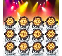 Erreyht 12PCS IP67 200W Par LED Lumière de Scène étanche, RGBWA + UV 18 LED Imperméable Éclairage de Scène DMX 6/10CH, Lumière Par pour Jours de Pluie Extérieur Mariage Halloween Noël