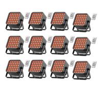 Erreyht 12PCS RGBW UV 36 Par LED Batterie D mx Sans fil, 54W Projecteur Scène 5200mAh Rechargeable avec Télécommande, Party Uplights pour Exterieur Mariage Bar Spectacle Disco Halloween Noël