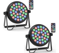 Erreyht 2 PCS RGB 36 Par LED, 36W Lumiere Par 4 Modes de Contrôle Éclairage Scène avec Télécommande, Lumiere Scene pour DJ Disco Bars DJ Concerts Halloween Noël