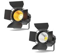 Erreyht 200W Projecteur LED COB Par avec volets coupe-flux 3500~7500K 2 en 1 Blanc chaud et blanc éclairage de scène DMX/maître-esclave Lumière disco pour fête DJ Église Concert Mariage (2 pièces)