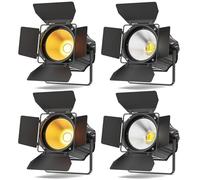 Erreyht 200W Projecteur LED COB Par avec volets coupe-flux 3500~7500K 2 en 1 Blanc chaud et blanc éclairage de scène DMX/maître-esclave Lumière disco pour fête DJ Église Concert Mariage (4 pièces)