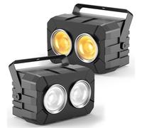 Erreyht 2PCS 150W COB Par LED Blanc Froid/Chaud Lumiere Theatre, Éclairage de Scène avec DMX8CH Maître-Esclave, Lumiere Stroboscopique pour église Mariage Photographie Fête Halloween Noël