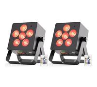 Erreyht 2PCS 50W Par LED Batterie RGBW UV, 5200mAh Rechargeable Lumiere de Scene Contrôle D MX/APP/Télécommande, Eclairage Scene avec Programmes Dynamiques pour Fêtes et Scène