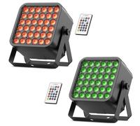 Erreyht 2PCS RGBWA+UV 36 Par LED Batterie D mx Sans fil, 54W Projecteur Scène 5200mAh Rechargeable avec Télécommande, Party Uplights pour Exterieur Mariage Bar Spectacle Disco Halloween Noël