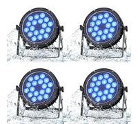 Erreyht 4 PCS 180W IP65 étanche Par LED, RGBW Imperméable Lumiere Par avec Cordon D'alimentation étanche, Lumiere Scène pour Jours de Pluie Piscines Extérieur Bar Fête