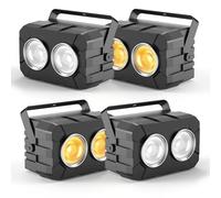 Erreyht 4PCS 150W COB Par LED Blanc Froid/Chaud Lumiere Theatre, Éclairage de Scène avec DMX8CH Maître-Esclave, Lumiere Stroboscopique pour église Mariage Photographie Fête Halloween Noël