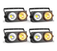 Erreyht 4PCS 200W COB Par Blanc Froid/Chaud Blinder Theatre Par LED, Eclairage Scene COB Effets avec D MX 8CH, Lumiere Scene pour église Mariage éclairage public Fête Halloween Noël