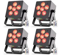 Erreyht 4PCS 50W Par LED Batterie RGBW UV, 5200mAh Rechargeable Lumiere de Scene Contrôle D MX/APP/Télécommande, Eclairage Scene avec Programmes Dynamiques pour Fêtes et Scène