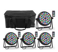 Erreyht 4PCS RGB 36 Par LED avec Sac, 36W Lumiere Par 4 Modes de Contrôle Éclairage Scène avec Télécommande, Lumiere Scene pour DJ Disco Bars DJ Concerts Halloween Noël