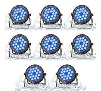 Erreyht 8 PCS 180W IP65 étanche Par LED, RGBW Imperméable Lumiere Par avec Cordon D'alimentation étanche, Lumiere Scène pour Jours de Pluie Piscines Extérieur Bar Fête