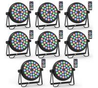 Erreyht 8 PCS RGB 36 Par LED, 36W Lumiere Par 4 Modes de Contrôle Éclairage Scène avec Télécommande, Lumiere Scene pour DJ Disco Bars DJ Concerts Halloween Noël