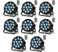 Erreyht 8 PCS RGBW Rechargeable Par LED Sans Fil, 12 LED Batterie Par Lumière avec Télécommande et Timing, Éclairage de Scène Par 4-15 Heures pour DJ fête Bar Noël Mariage Disco Events