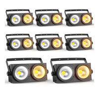 Erreyht 8PCS 200W COB Par Blanc Froid/Chaud Blinder Theatre Par LED, Eclairage Scene COB Effets avec D MX 8CH, Lumiere Scene pour église Mariage éclairage public Fête Halloween Noël