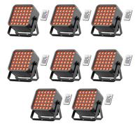 Erreyht 8PCS RGBWA+UV 36 Par LED Batterie D mx Sans fil, 54W Projecteur Scène 5200mAh Rechargeable avec Télécommande, Party Uplights pour Exterieur Mariage Bar Spectacle Disco Halloween Noël