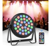 Erreyht RGB 36 Par LED, 36W Lumiere Par 4 Modes de Contrôle Éclairage Scène avec Télécommande, Lumiere Scene pour DJ Disco Bars DJ Concerts Halloween Noël