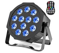 Erreyht RGBW Rechargeable Par LED Sans Fil, 12 LED Batterie Par Lumière avec Télécommande et Timing, Éclairage de Scène Par 4-15 Heures pour DJ fête Bar Noël Mariage Disco Events