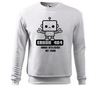 Error 404 Human Intelligence Not Found Funny Nerd Sweat Blanc unisex Size M