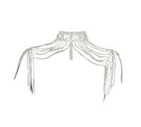 ERRORY Accessoire de mariage de luxe multicouche avec franges en cristal - Chaîne d'épaule en strass - Bijoux pour occasions spéciales - Bijoux d'épaule en cristal