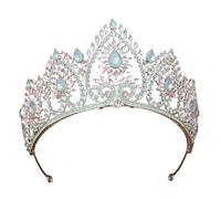 ERRORY Blingbling Cerceau à cheveux princesse fille fête d'anniversaire élégant cristal d'eau fille roi costume couvre-chefs couronnes en cristal pour femme