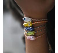 ERRORY Bracelet de cheville élégant multicolore en céramique fait à la main pour femme