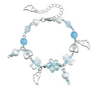 ERRORY Bracelet élégant à breloques en forme de fleur avec nœud papillon - Accessoire de mode - Accessoire de poignet tendance, taille unique, Comme décrit