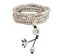 ERRORY Bracelet en perles de bois durable à plusieurs boucles pour les amateurs de yoga - Matériaux naturels robustes - Cadeau spirituel inspiré du bouddhiste, taille unique, Comme décrit