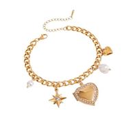 ERRORY Breloque en forme de cœur avec cadre photo - Bijoux tendance et de mariage pour diverses occasions - Breloque en forme de cœur gravé floral, One Size, Comme décrit