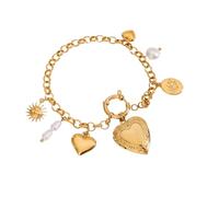 ERRORY Breloque en forme de cœur avec cadre photo - Bijoux tendance et de mariage pour diverses occasions - Breloque en forme de cœur gravé floral, One Size, Comme décrit