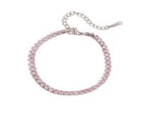 ERRORY Breloque en forme de cœur légère en acier inoxydable avec chaîne d'extension de 5 cm et 4 variations de couleurs réglables en forme de cœur en oxyde de zirconium, taille unique, Comme décrit