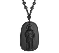ERRORY Collier artisanal bouddhas talismans en jade synthétique élégant pierre précieuse amulette de protection pour la paix et l'orientation collier de protection bouddhiste, One Size, Comme décrit
