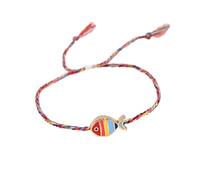 ERRORY Élégant cordon tressé réglable avec breloque poisson métallique et finition lisse à l'huile pour un usage quotidien Bracelets d'amitié, One Size, Comme décrit