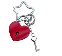 ERRORY Élégant porte-clés Love avec adorable étoile attachée à la mode pour sac à main décoration étoile titulaire, Rouge