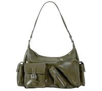 ERRORY Élégant sac à bandoulière pour femme en cuir synthétique souple avec poignée sur le dessus, sac à main décontracté sous les aisselles pour le shopping et les voyages, capacité spacieuse, Vert