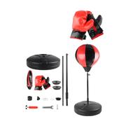 ERRORY Équipement d'entraînement de boxe à retour à ressort avec base antirouille et balle en cuir synthétique pour la coordination, le cardio boxe, équipement d'entraînement