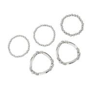 ERRORY Lot de 5 bracelets élégants en alliage avec perles empilables et résistants à la décoloration pour femme, taille unique, Comme décrit