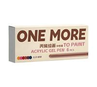 ERRORY Lot de 6 stylos à encre gel acrylique rétractables de 0,8 mm pour artiste, étudiant, voyage, journal, croquis, art, dessin, nuit