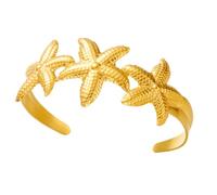 ERRORY Motif mer unique à extrémité ouverte confortable en acier inoxydable artisanat idéal pour offrir des occasions en acier inoxydable fleur étoiles de mer ondulées, taille unique, Comme décrit