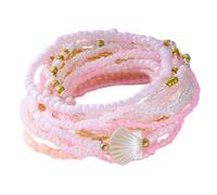 ERRORY Multicouche Vocation Plage Perles Styles Imperméable Bijoux Accessoire pour Femmes Tenues Tressé, taille unique, Comme décrit