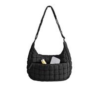 ERRORY Petit sac à bandoulière tendance matelassé avec sangle réglable pour femme, Noir , One Size